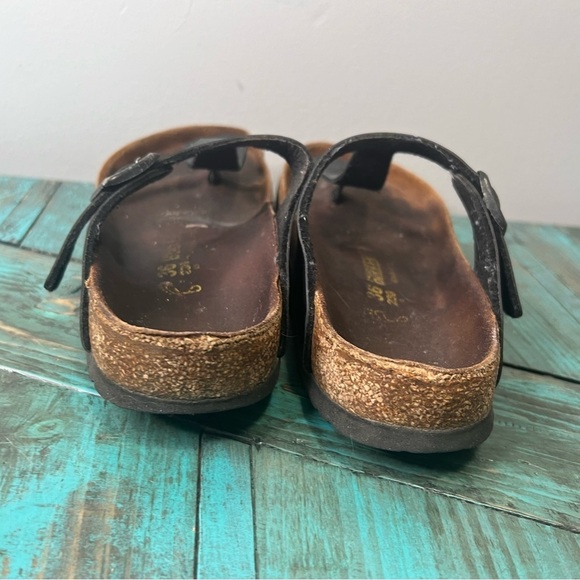 Birkenstock Gizeh Black Leather Sandals Size 36 - Picture 8 of 11